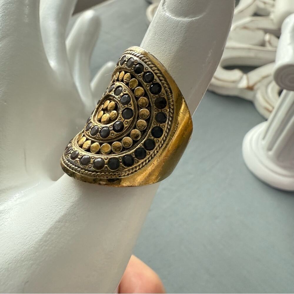 Anna Beck 925 Sterling Silver & 18K Gold Plated Ring Size 6.5 - Picture 5 of 10